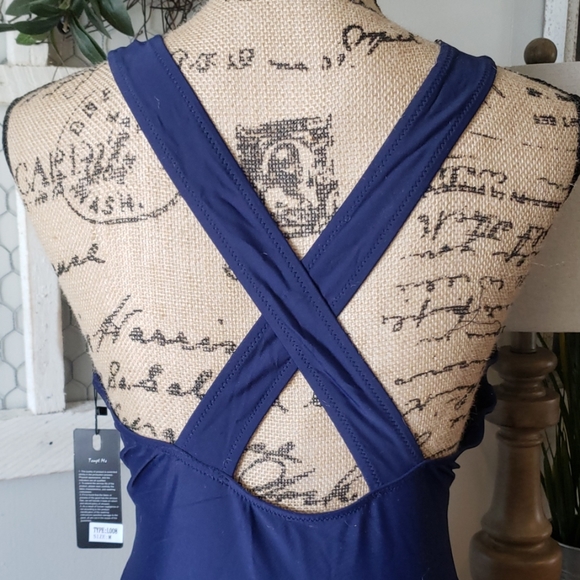 Tempt Me One piece navy blue swimsuit size medium - Picture 5 of 6